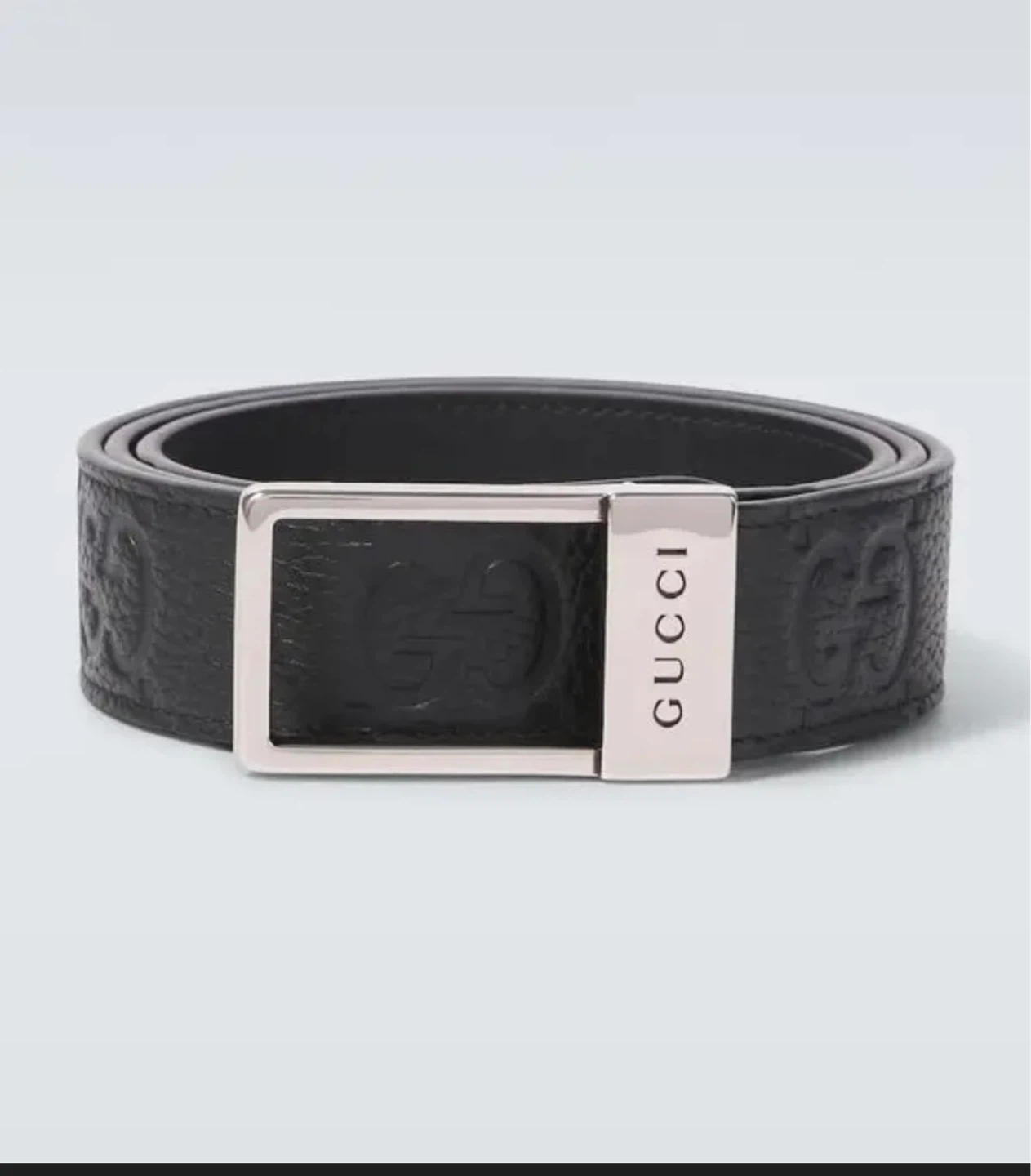 Gucci Embossed Leather Belt Black - photo 2