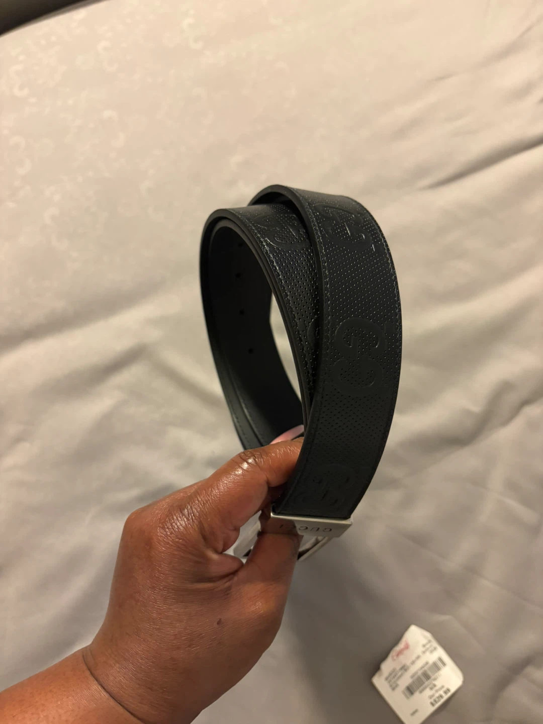 Gucci Embossed Leather Belt Black - photo 4