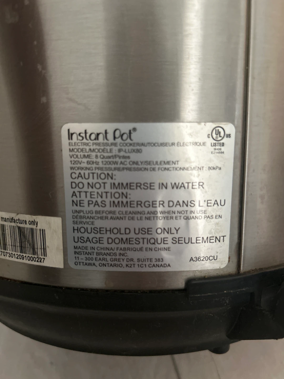 Instant pot IP-LUX80 8 quart - photo 3