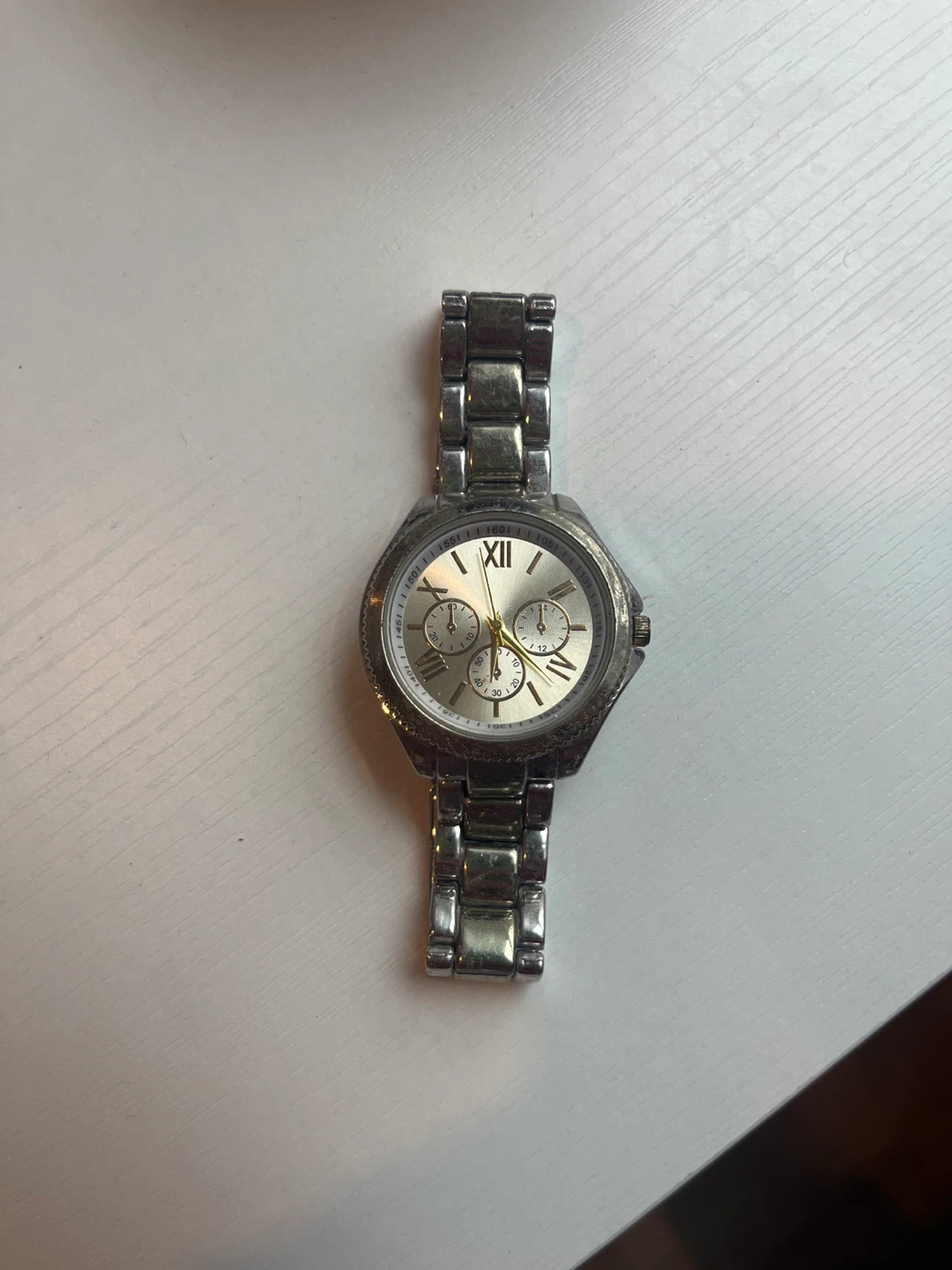 Silver Stainless Steel Chronograph Watch