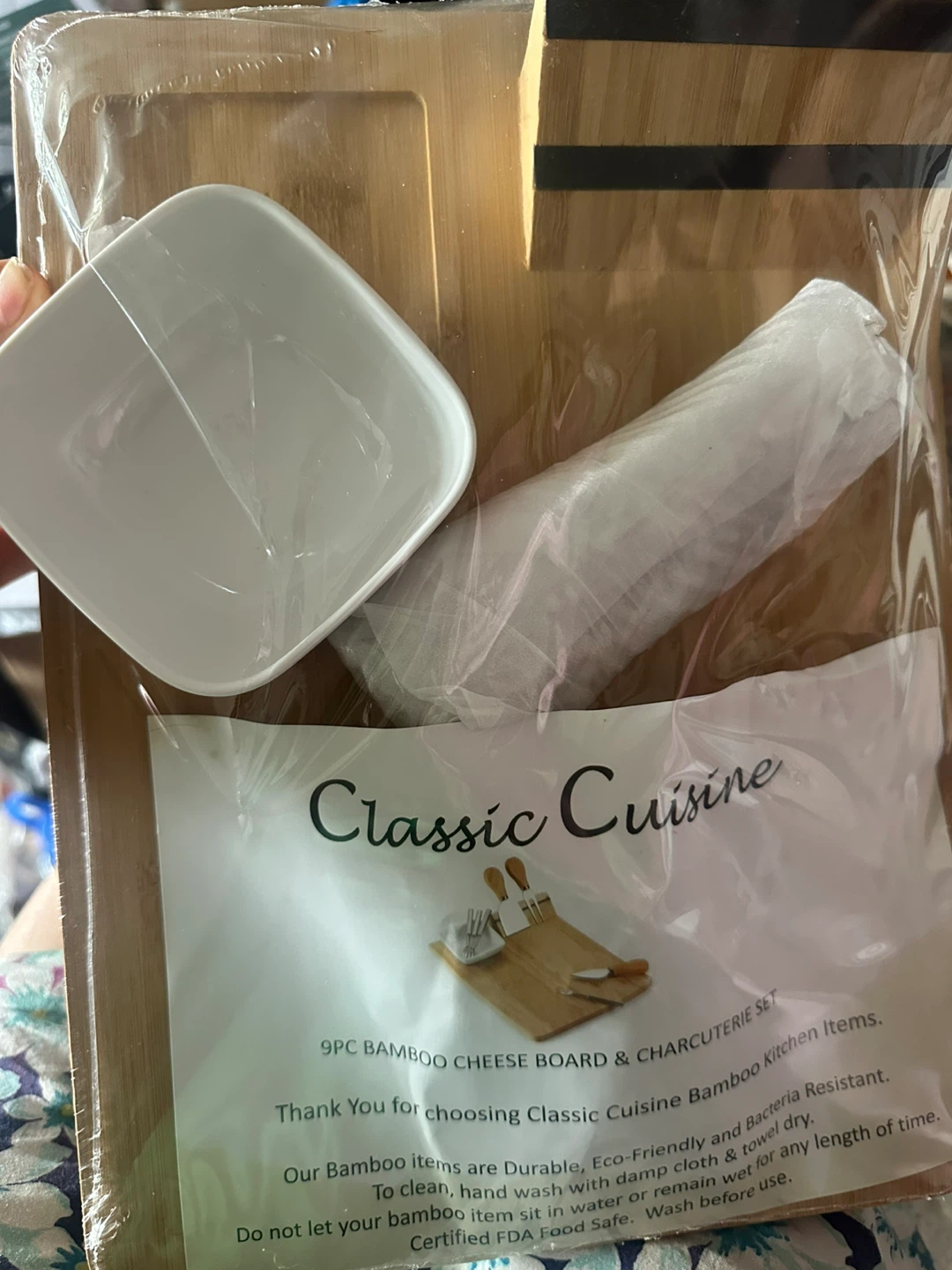 9pc Classic Cuisine Bamboo Cheese Board & Charcuterie Set