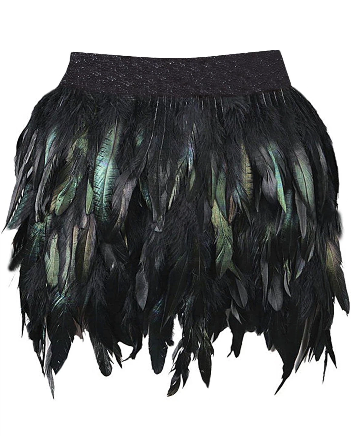 Black Feather Festival Set – Gothic Rave Outfit Top & Skirt - photo 4