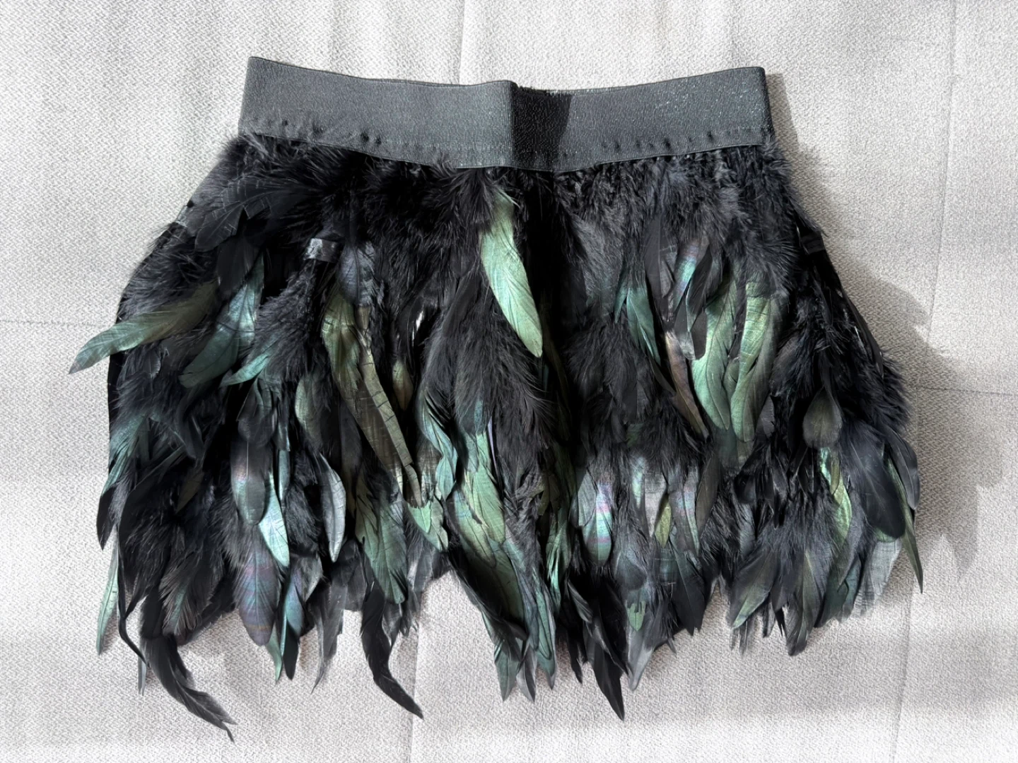 Black Feather Festival Set – Gothic Rave Outfit Top & Skirt - photo 5