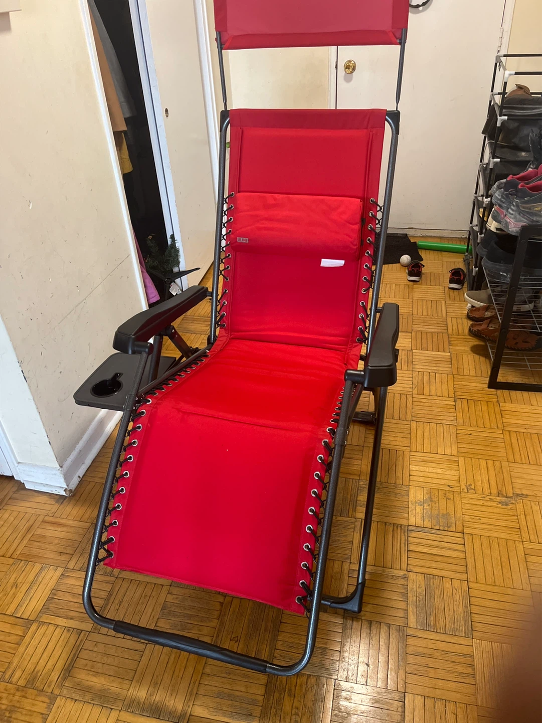 Red Zero Gravity Chair with Canopy