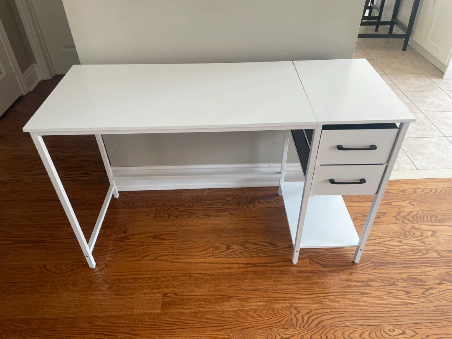 White Writing Desk with 2 Drawers