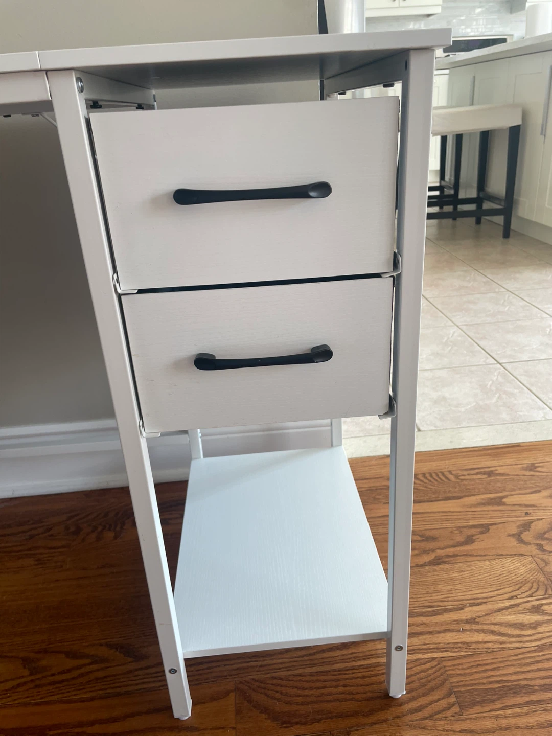 White Writing Desk with 2 Drawers - photo 2