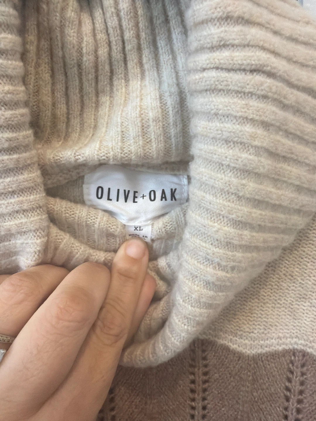 Olive + Oak Striped Turtleneck Sweater XL - photo 2