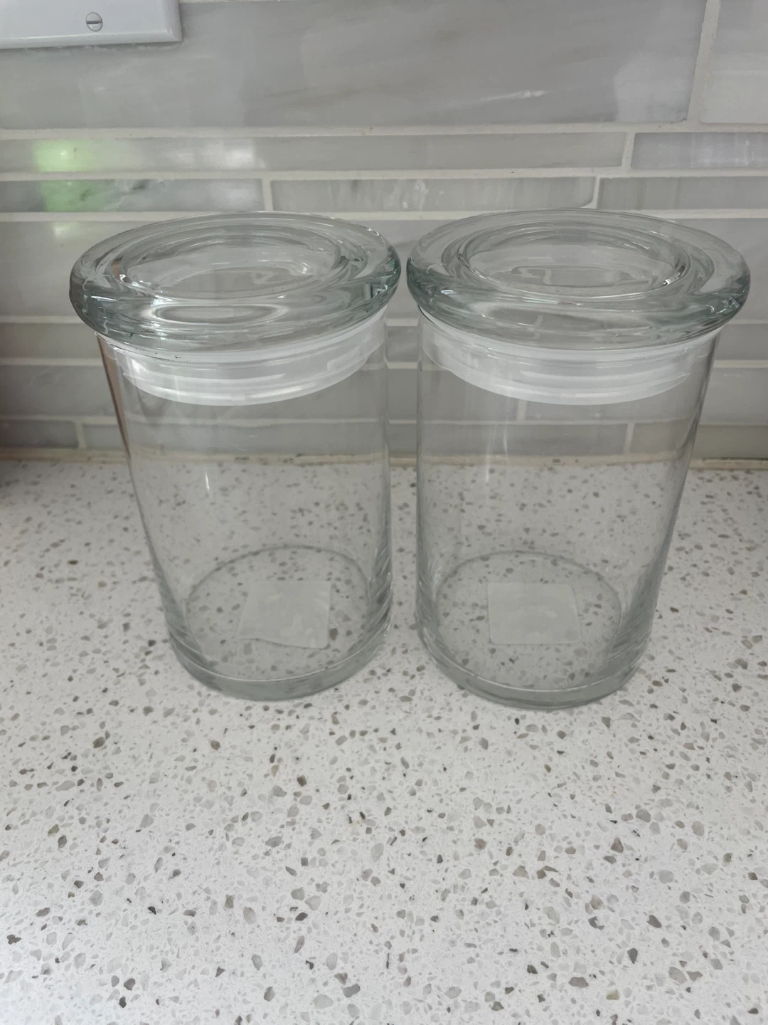 Set of 2 Glass Canister Jars