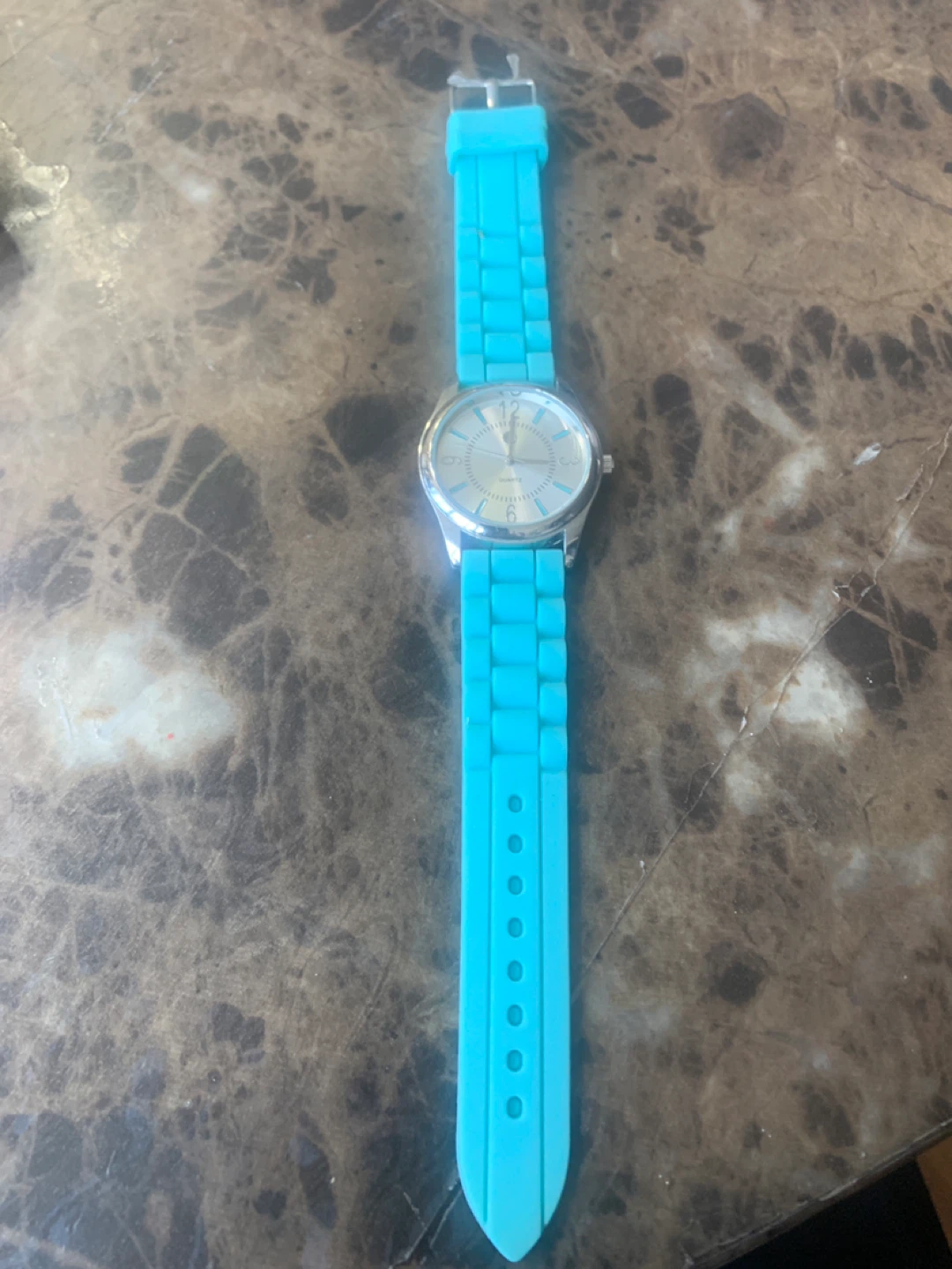 Turquoise Silicone Band Quartz Watch - photo 2