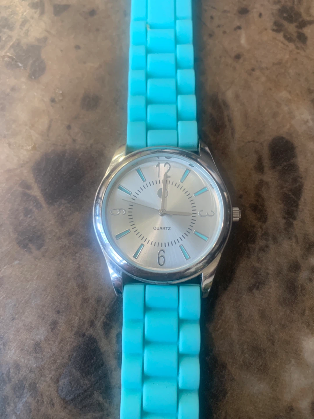 Turquoise Silicone Band Quartz Watch