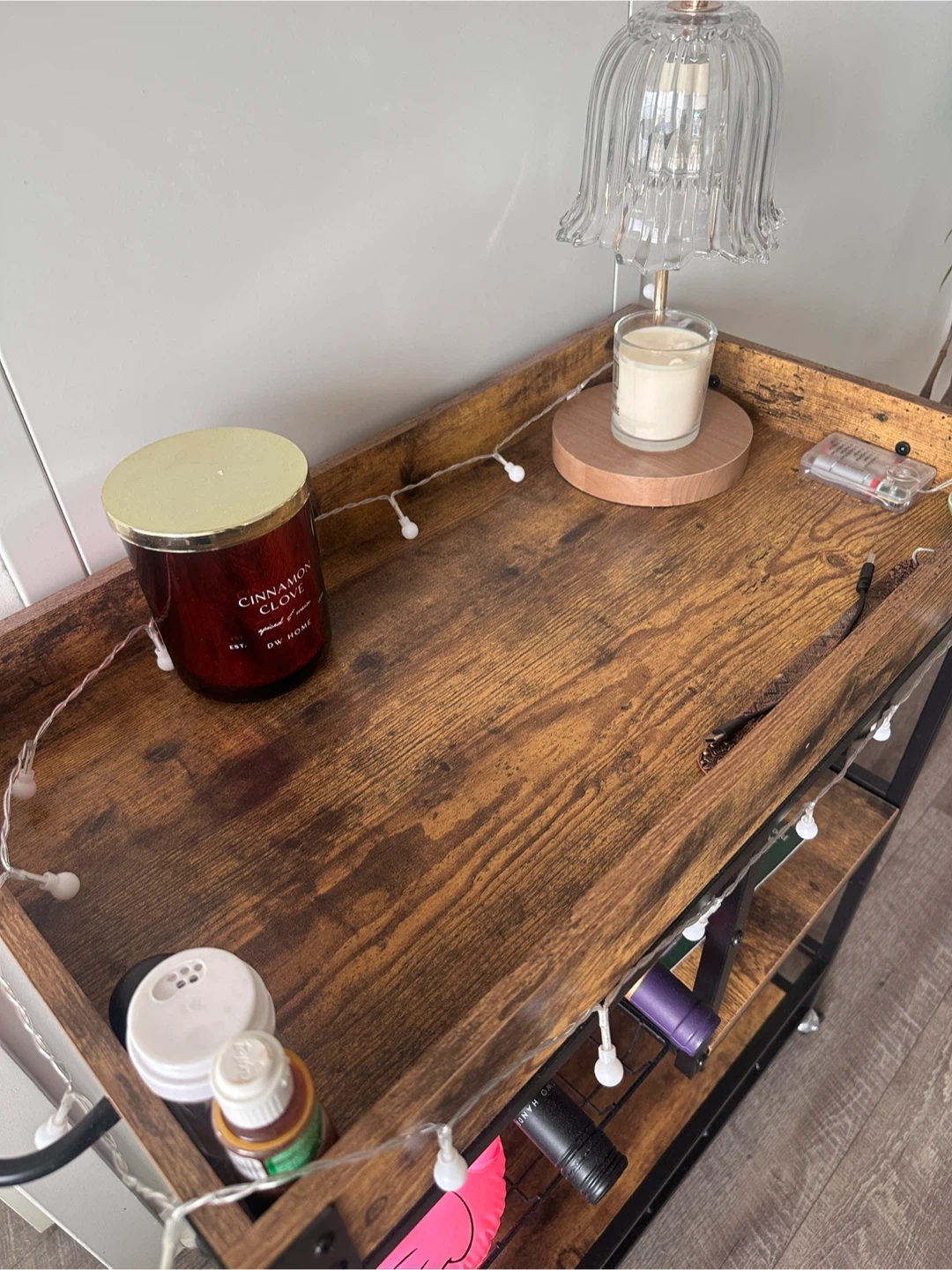 Rustic Brown 3-Tier Bar Cart - photo 3