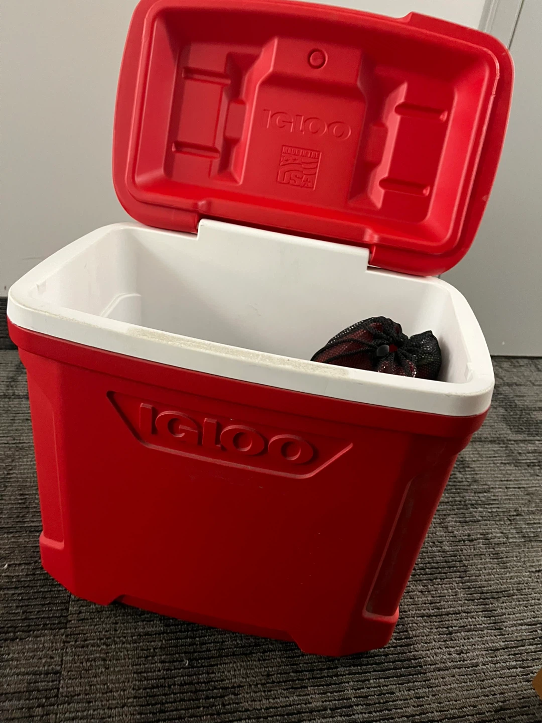 Igloo Red Cooler with Ice Packs