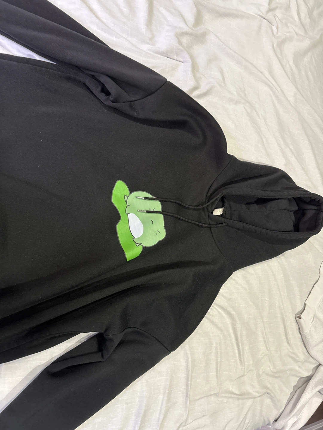 Black Hoodie with Frog Graphic - photo 2