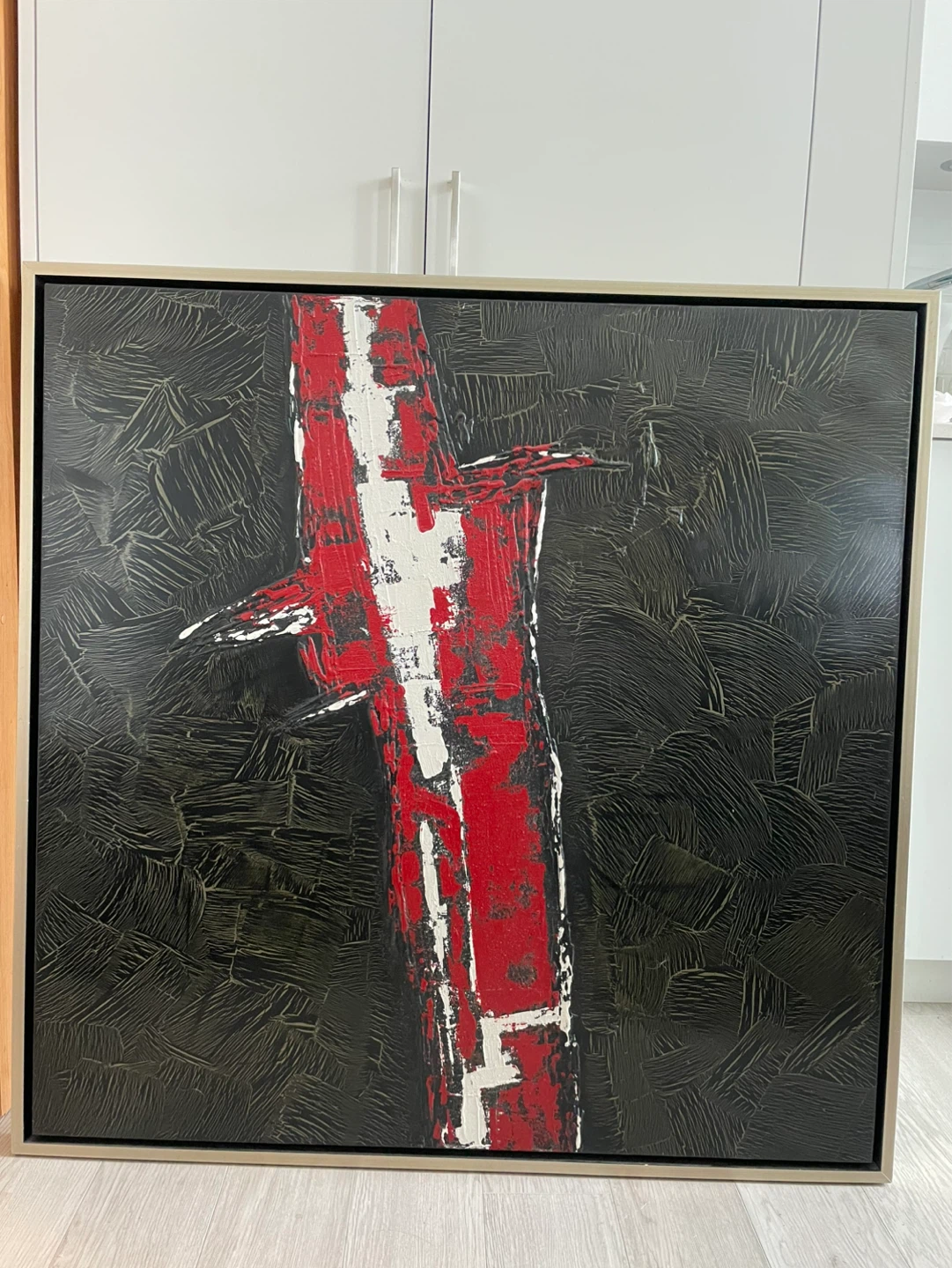 Abstract Art Painting Red and White