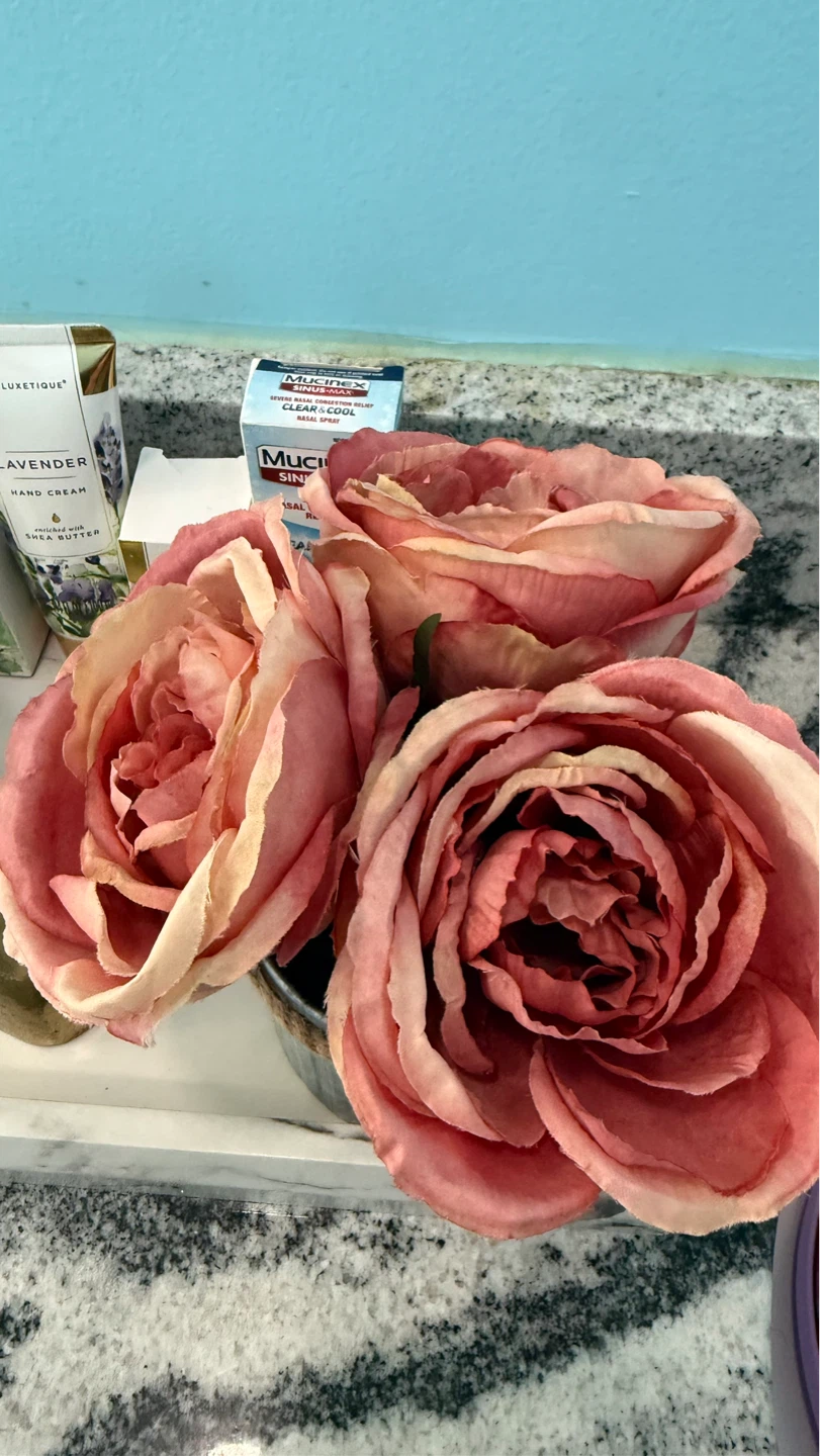 Artificial Rose Arrangement in Galvanized Pot - photo 4