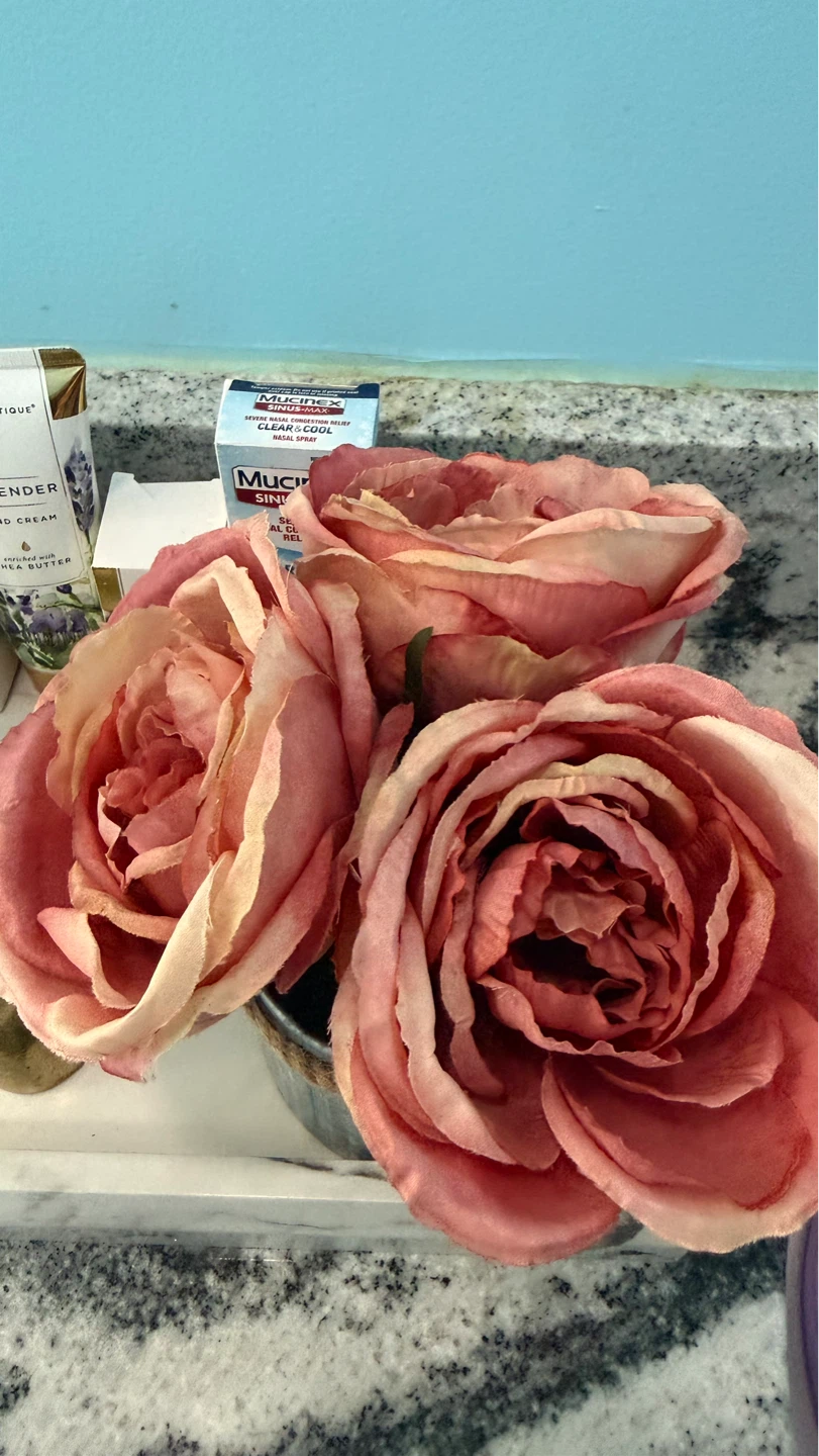 Artificial Rose Arrangement in Galvanized Pot - photo 5