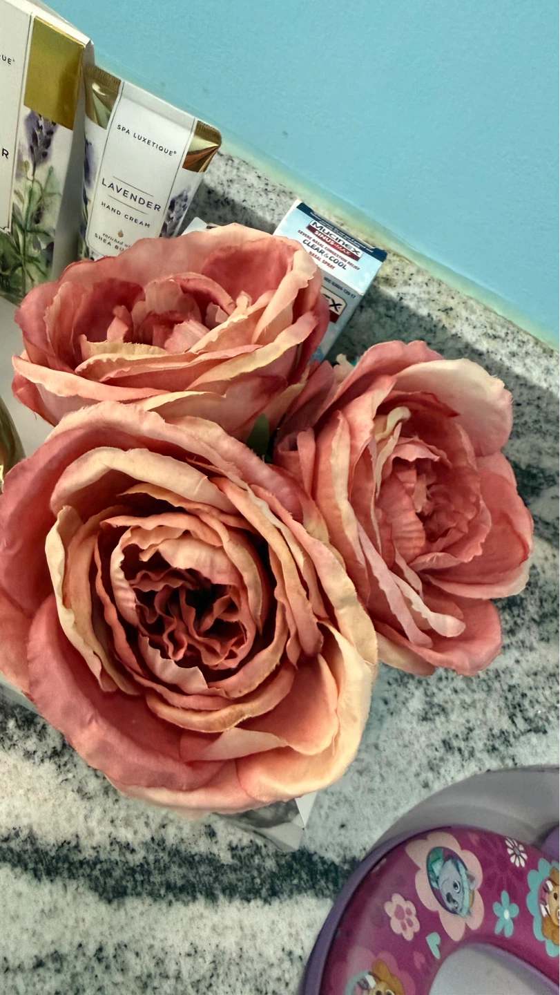 Artificial Rose Arrangement in Galvanized Pot - photo 2