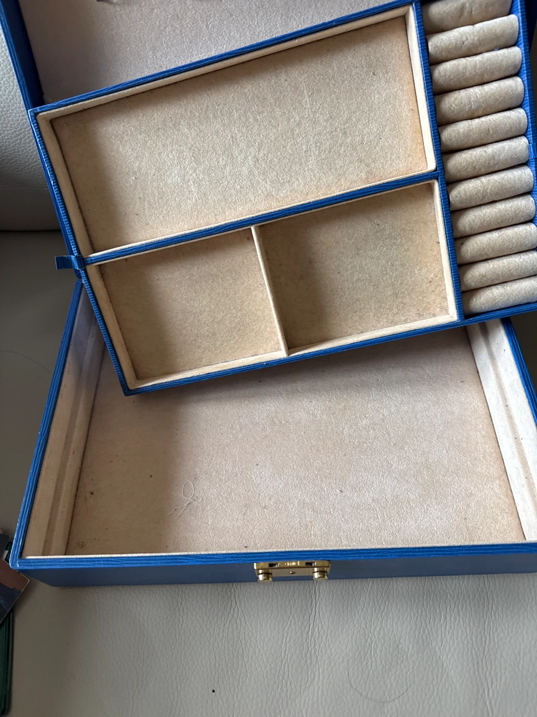 Blue Faux Leather Jewelry Box Organizer - photo 3