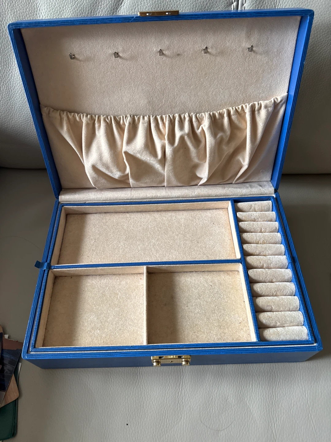 Blue Faux Leather Jewelry Box Organizer - photo 2