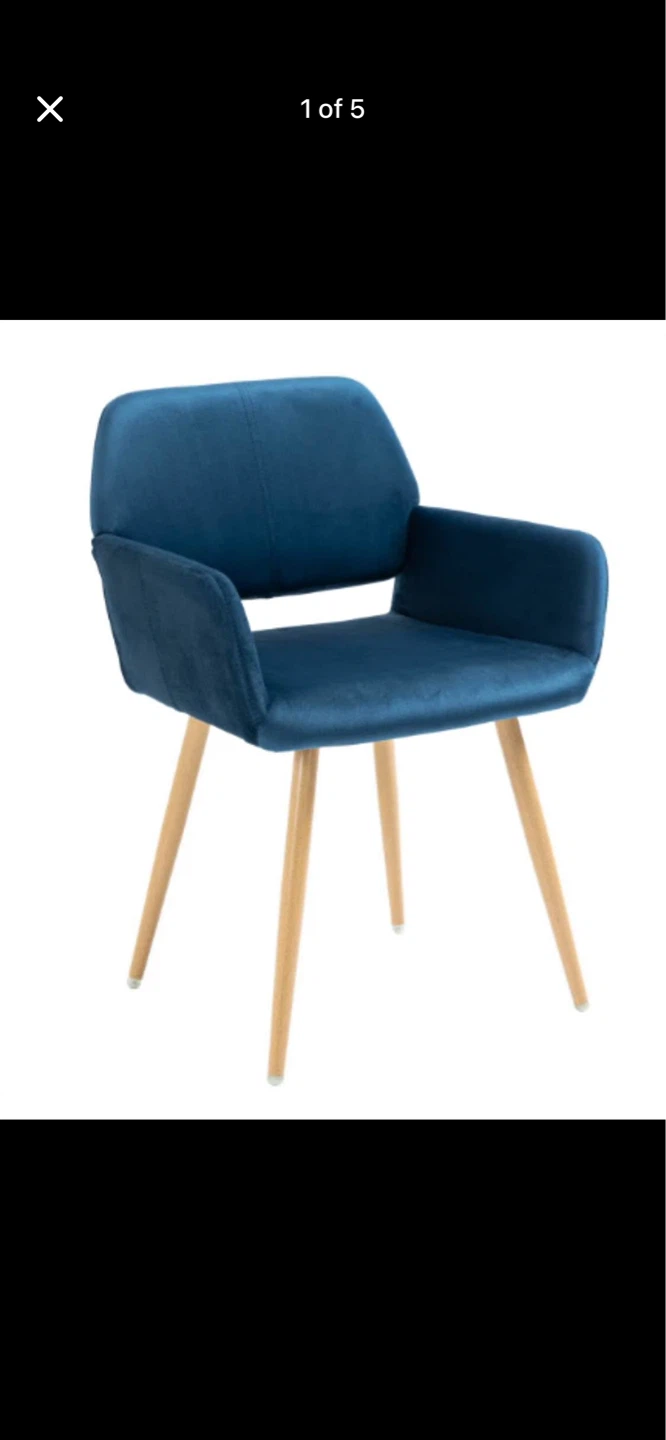 2 Blue Velvet Accent chairs