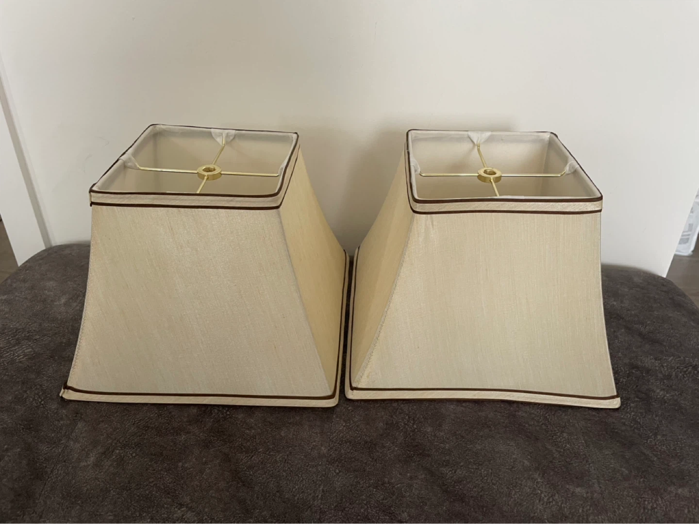 Set of 2 Cream Square Lampshades