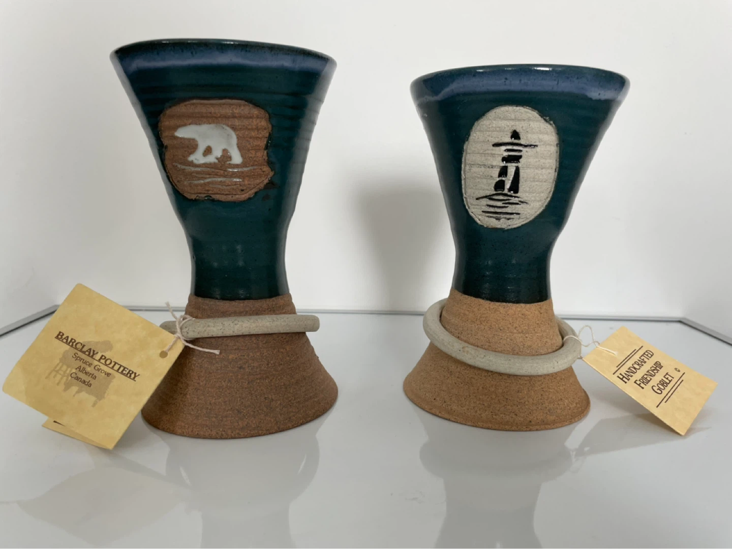 Barclay Pottery Handcrafted Friendship Goblets Set