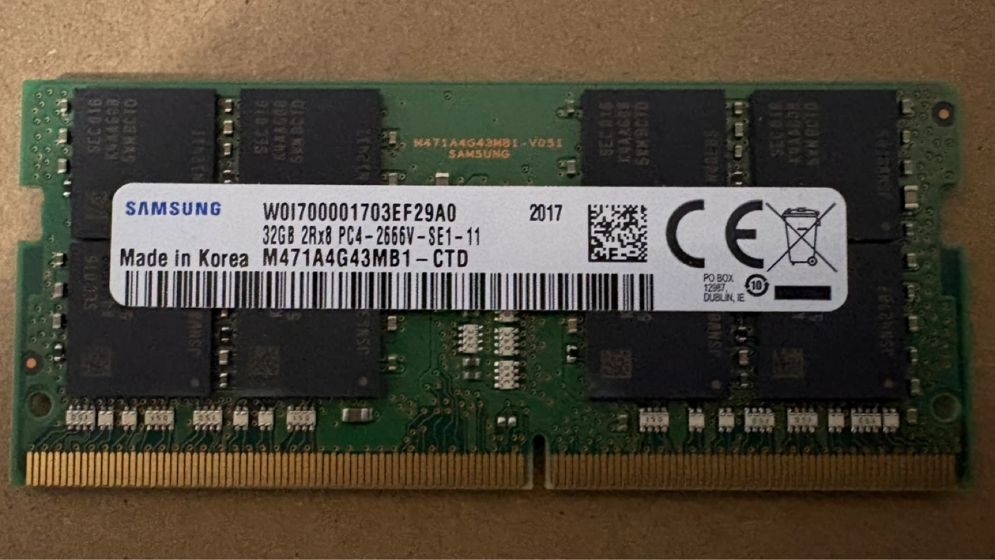32GB PC4-2666V Laptop RAM SODIMM Samsung