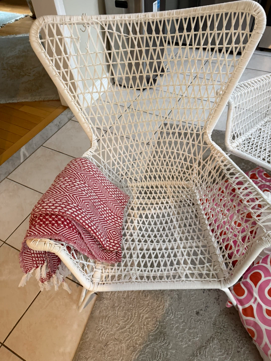 White Wicker Accent Chair