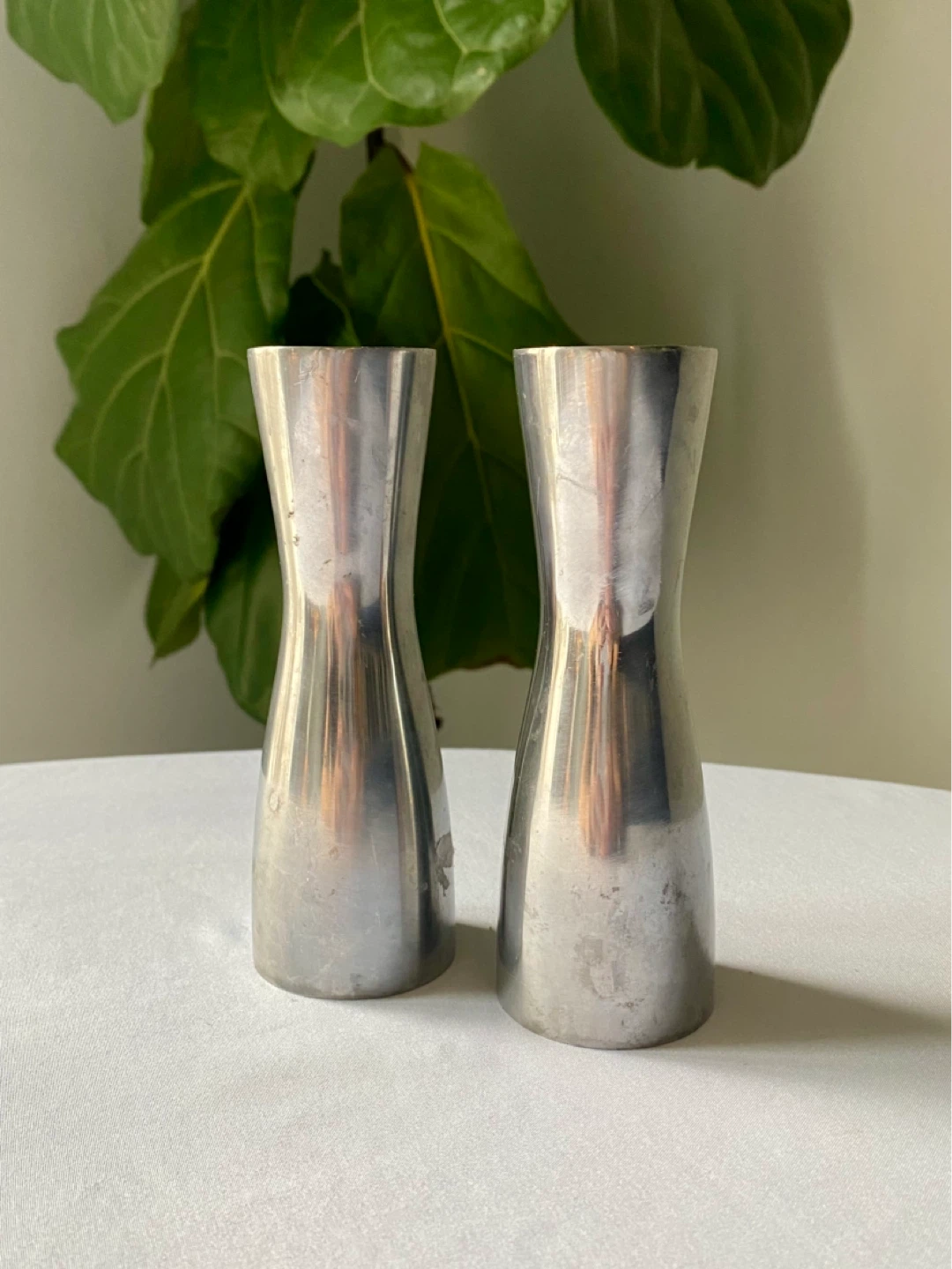 Vintage Heavy Metal Candlestick Holders - photo 2