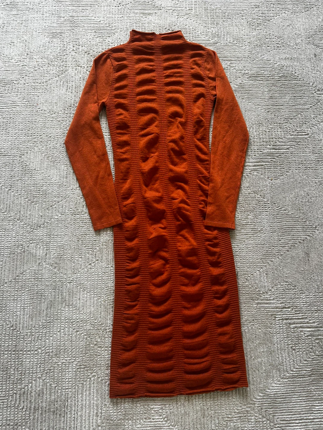 Burnt Orange ruched dress
