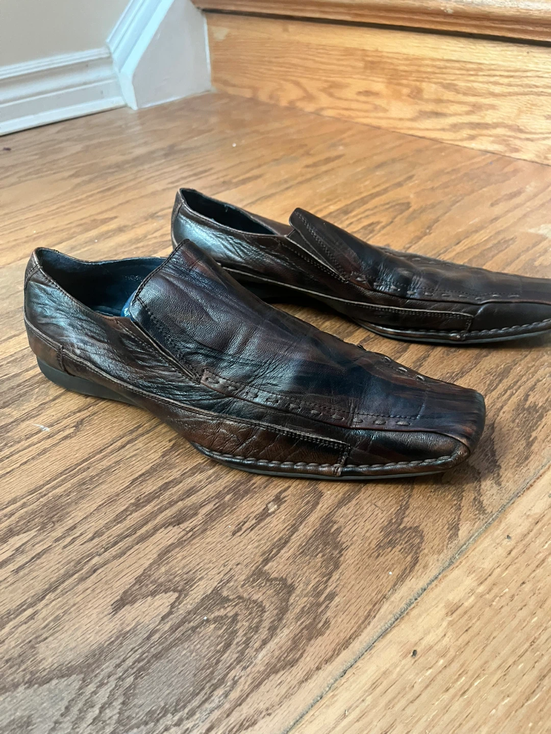 Men's Dark Brown Leather Loafers - photo 2