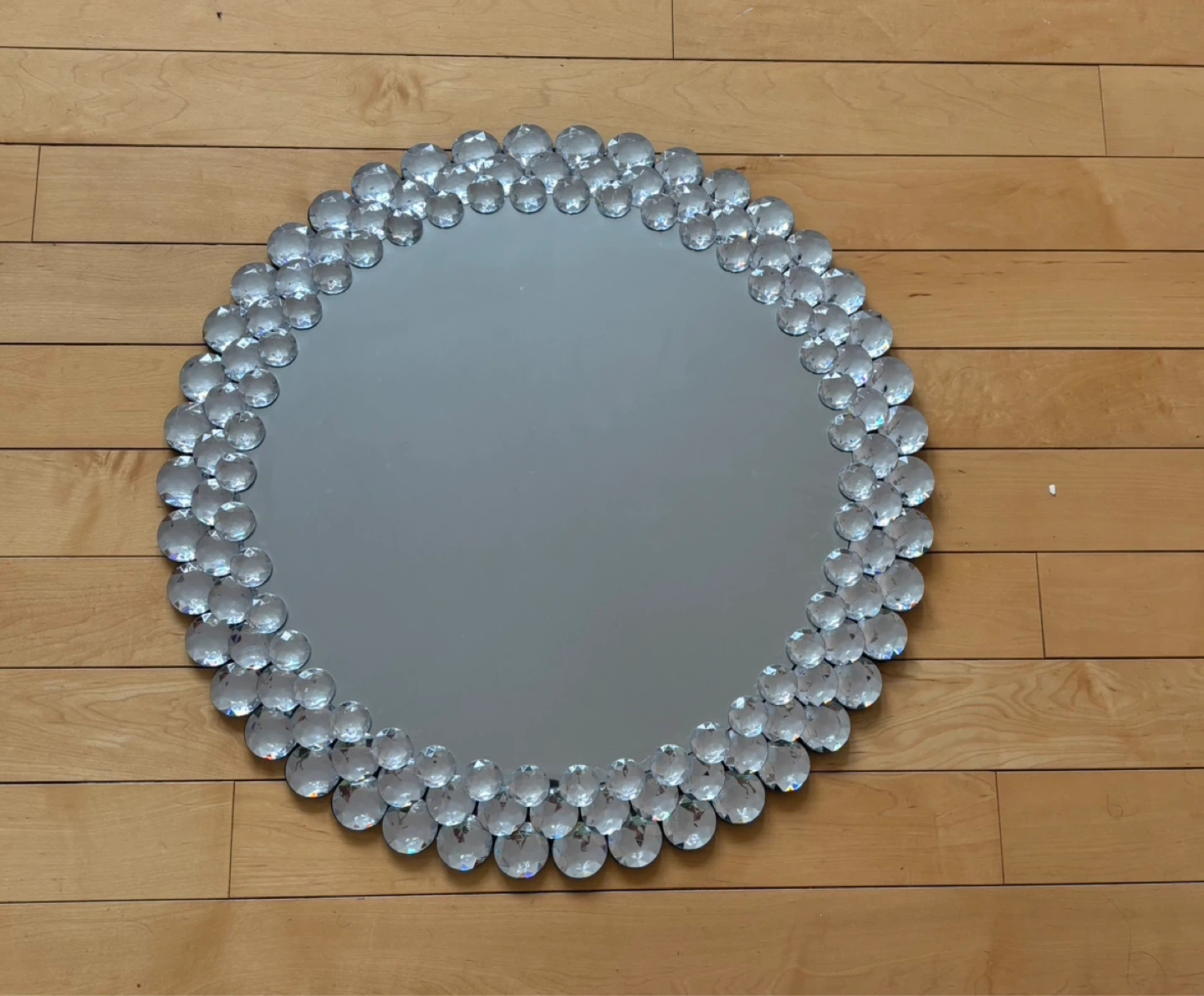 Round wall hanging Mirrored with Crystal Embellishments