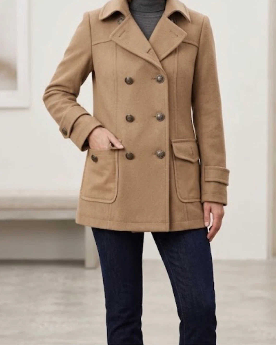 Wool Double Breasted Coat