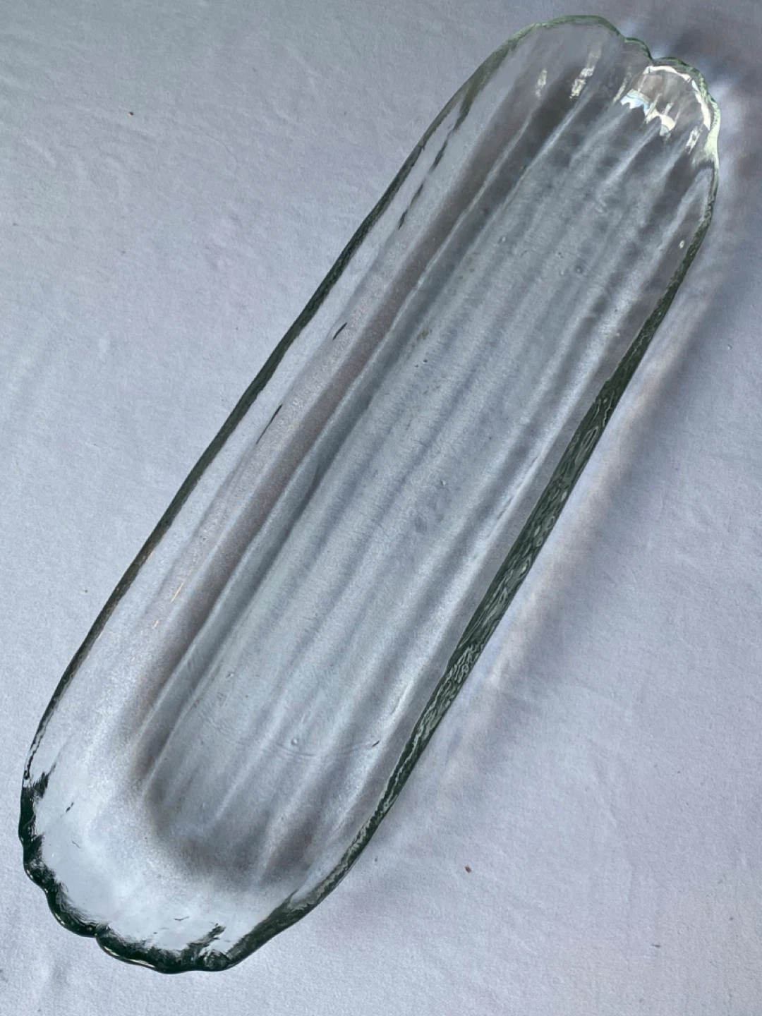 Clear Ribbed Glass Serving Tray - photo 2