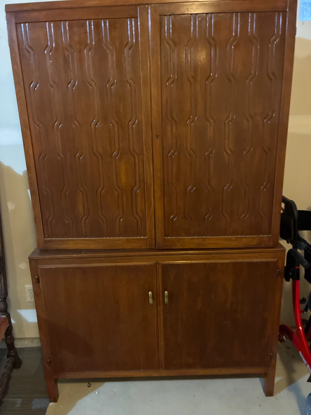 Vintage Wooden Cabinet with Doors