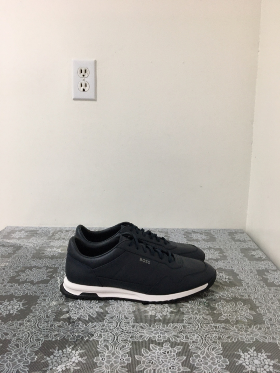 BOSS Men's Dark Blue Leather Sneakers - photo 2