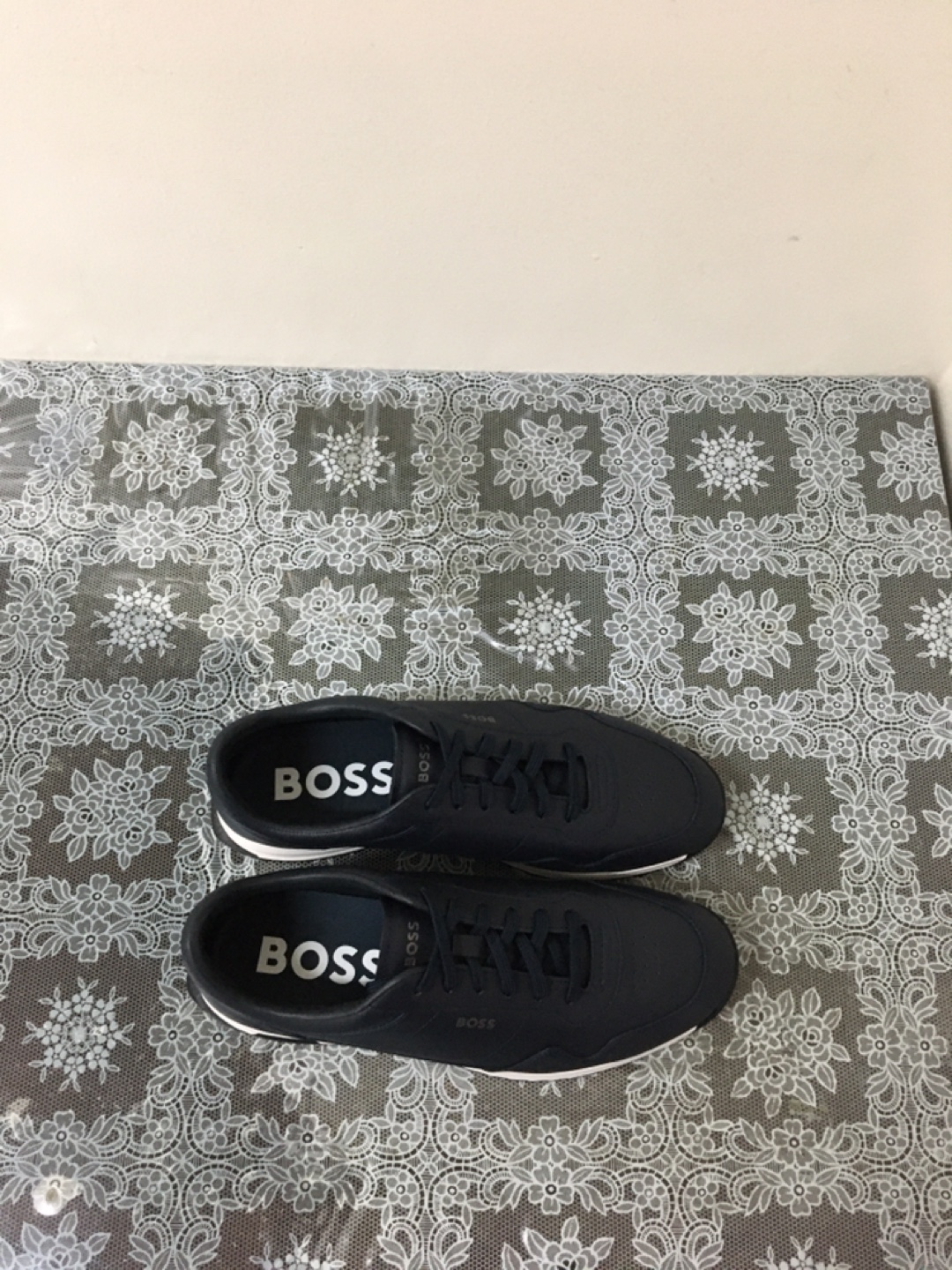 BOSS Men's Dark Blue Leather Sneakers - photo 4