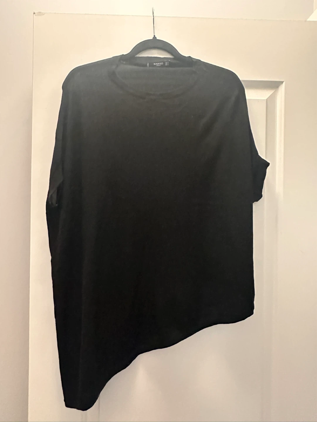 Mango Basics Black Asymmetrical T-Shirt - Medium