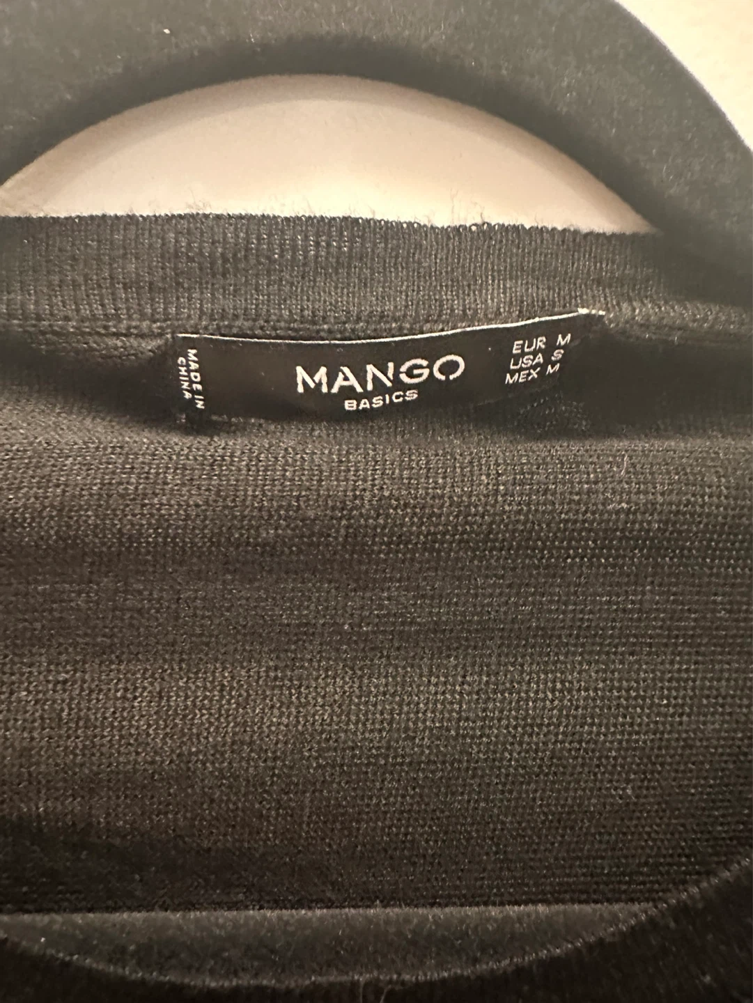 Mango Basics Black Asymmetrical T-Shirt - Medium - photo 2