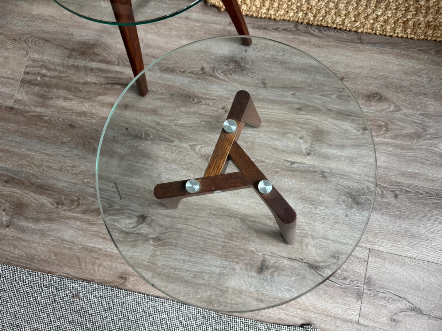 Set of 2 Article Round Glass Top Side Tables - photo 4