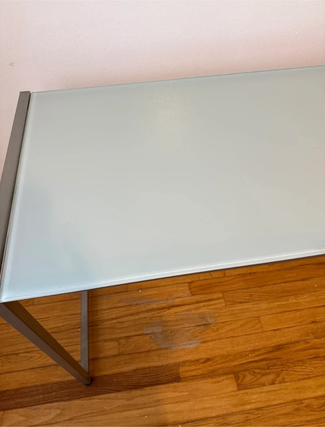 Glass Top Desk with Metal Frame - photo 3