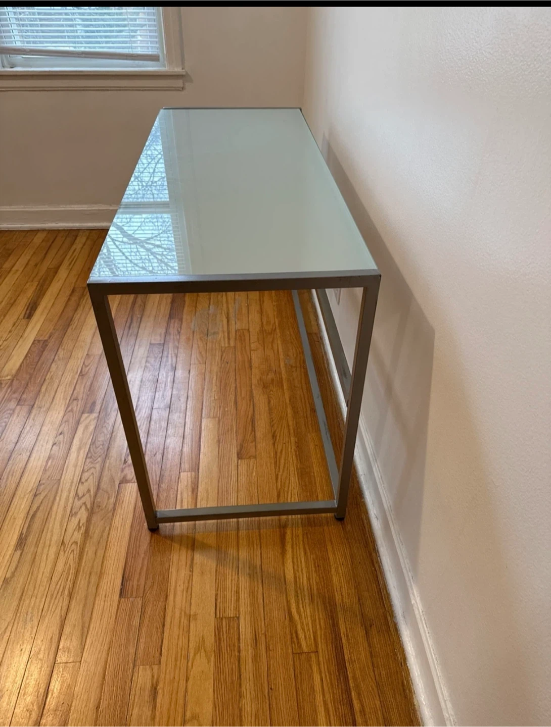 Glass Top Desk with Metal Frame - photo 2