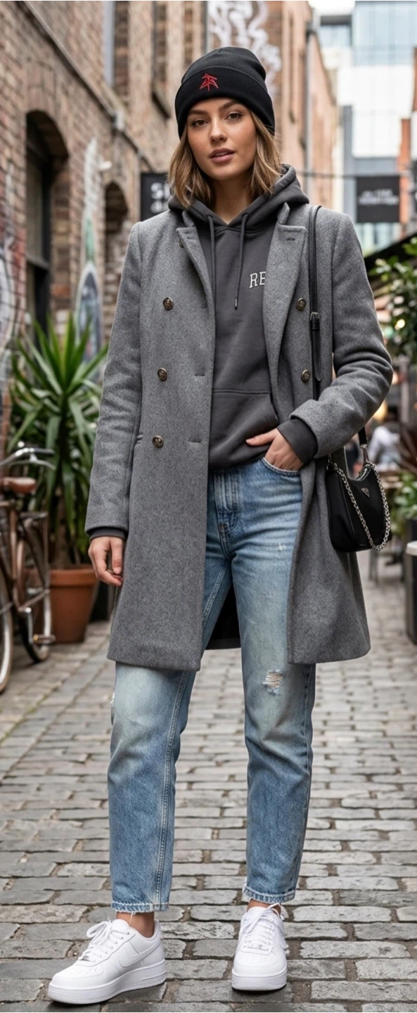 Zara Grey Wool Blend Coat Size S - photo 2