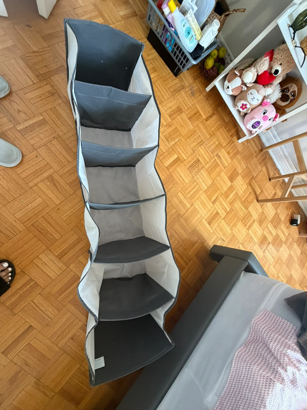 Grey 6 Shelf Hanging Closet Organizer - photo 2