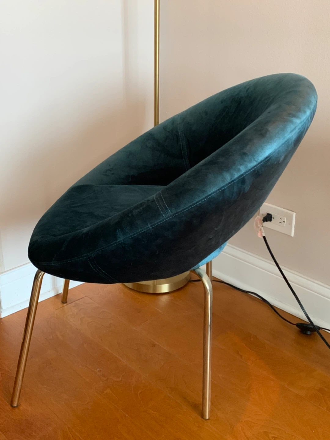 Velvet Teal Accent Chair - photo 3