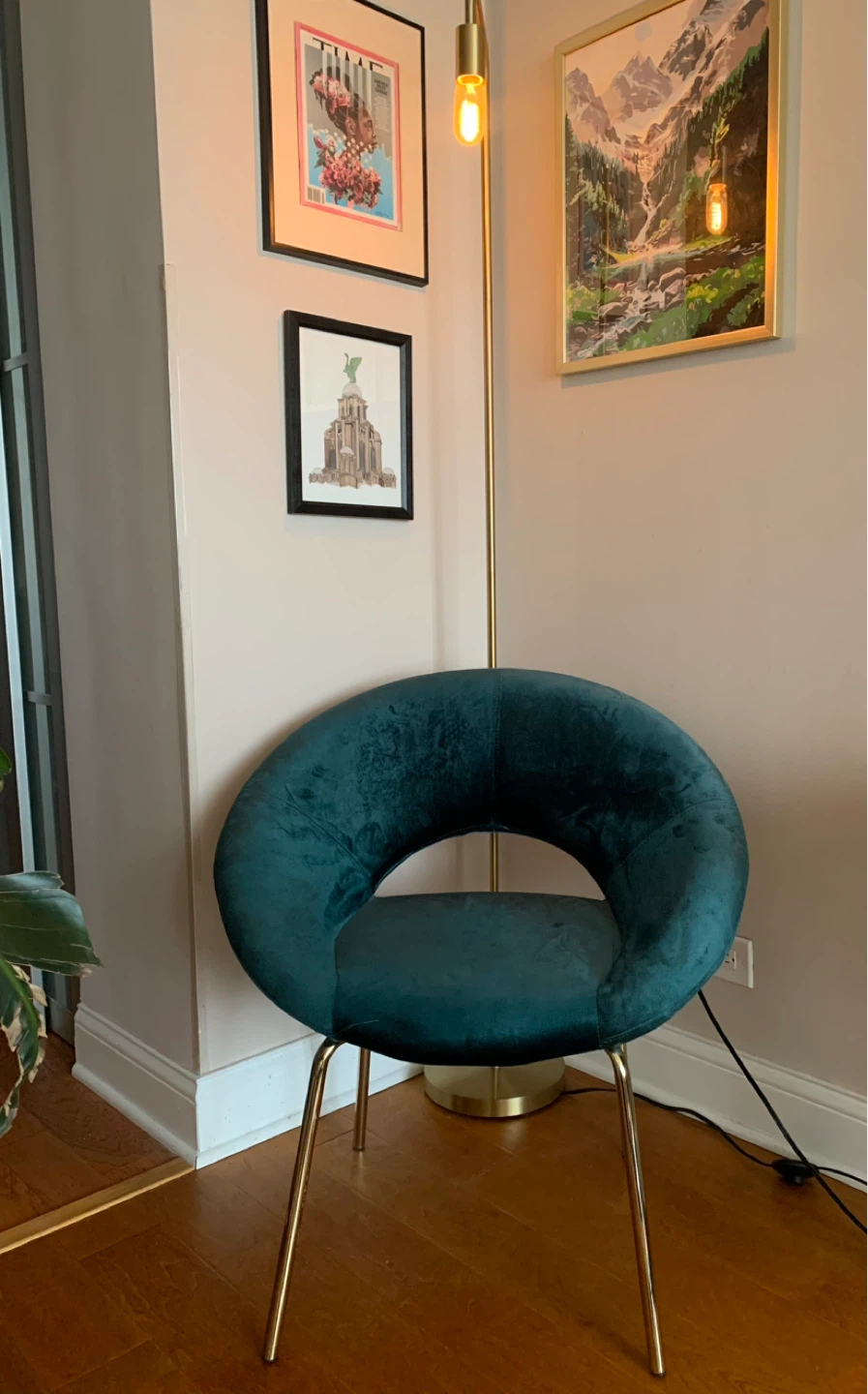 Velvet Teal Accent Chair