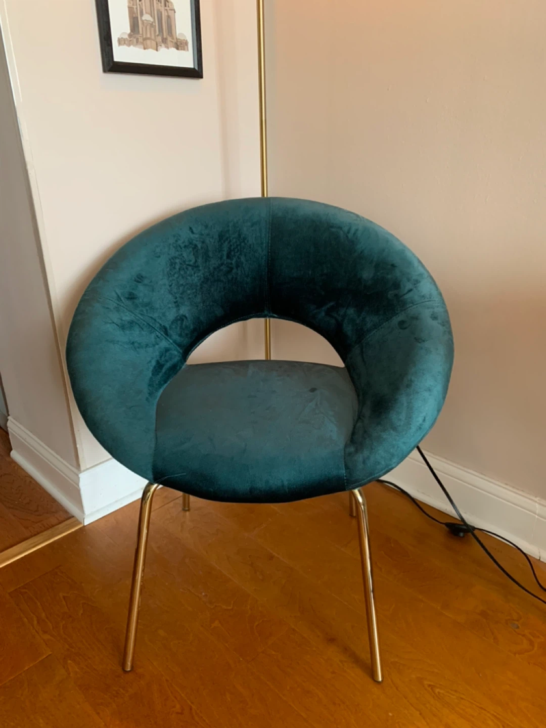 Velvet Teal Accent Chair - photo 2