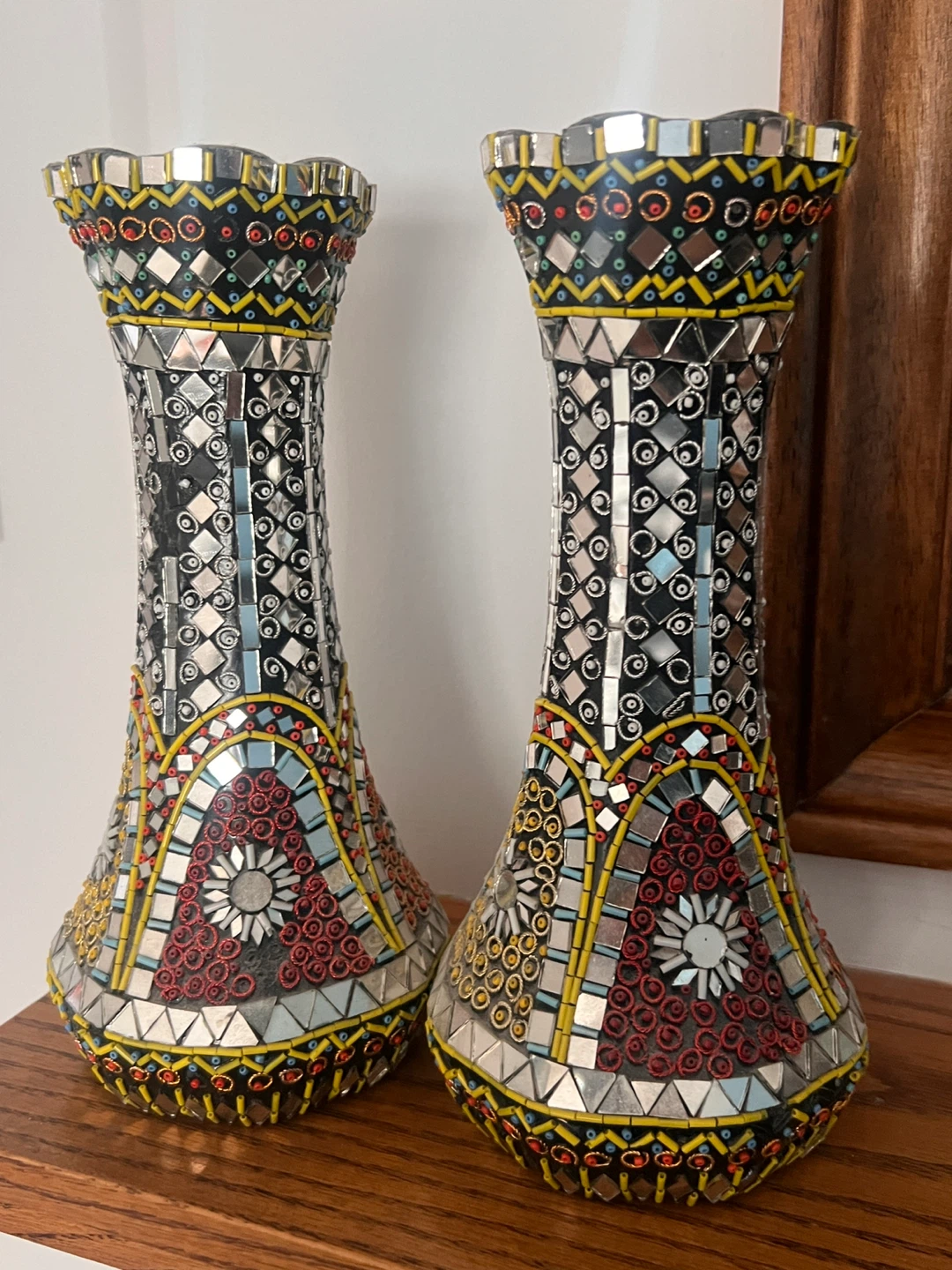 Mosaic Vases - Pair