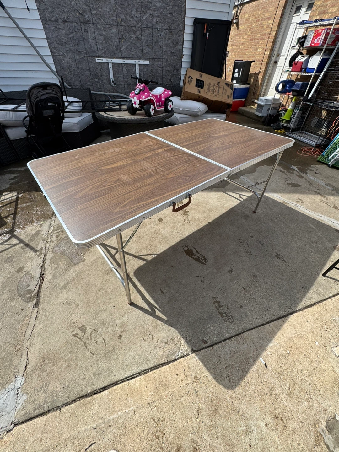 Folding Table - Wood Grain Finish