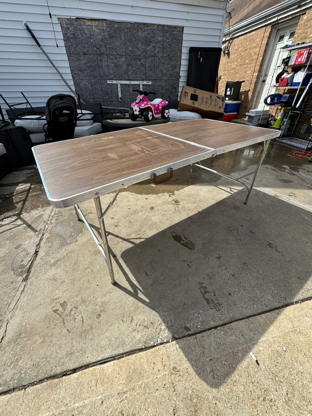 Folding Table - Wood Grain Finish - photo 2
